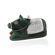 Gemstone nandi cow with silver